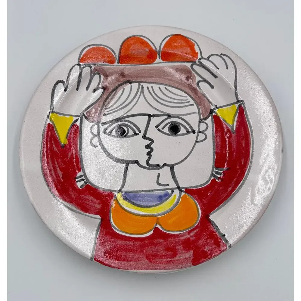 Pasta Bowl Plate by Italian Artist Giovanni DeSimone in the Manner of Picasso #2